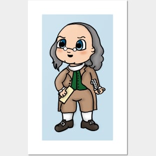 Chibi Ben Franklin - Small Design Posters and Art